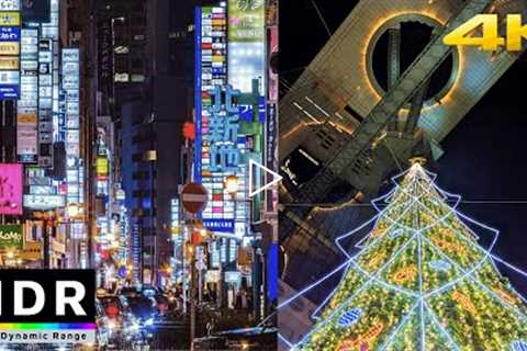 【4K HDR】Osaka Christmas Lights 2021 - Namba/Dotonbori/Umeda/Midosuji