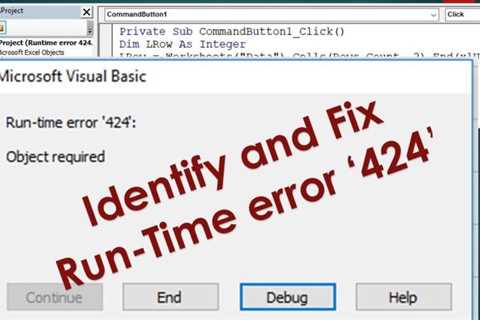 Solving Error 424 During Outlook Vba Runtime