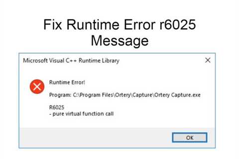 Fix Excel 2010 Runtime Error R6025 Pure Virtual Function Call