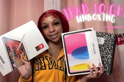 ✨PINK✨IPAD UNBOXING (10th generation) 2022 + accessories & FIRST impressions 🌚