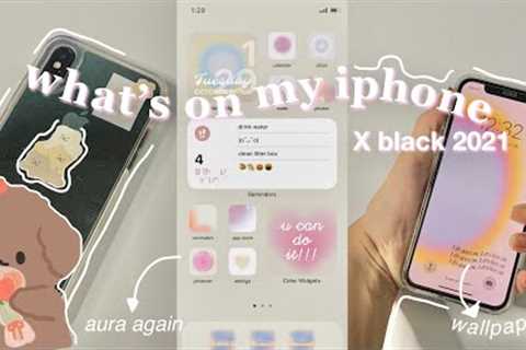 what’s on my iphone x in 2021 🌸 aesthetic aura theme iphone x black