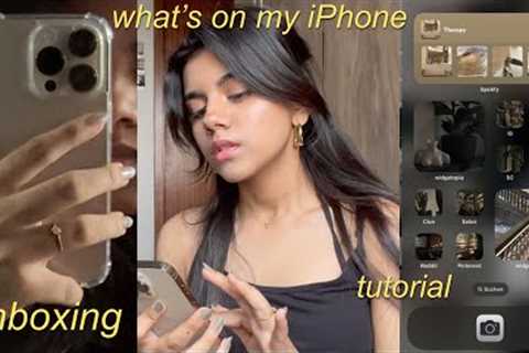 ♡ What’s on my iPhone 14 pro (gold) + unboxing + customization tutorial ♡