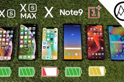 iPhone XS / XS Max vs Galaxy Note 9 vs iPhone X Battery Life DRAIN TEST