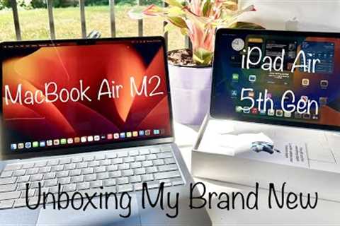 2023 Apple M2 MacBook Air + M1 IPad Air 5th Generation Unboxing | Apple Education Discount | ASMR