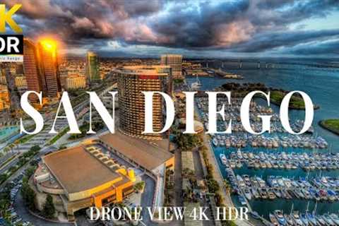 San Diego 4k drone view 🇺🇸 Flying Over San Diego | Relaxation Film With Calming Music - 4K HDR