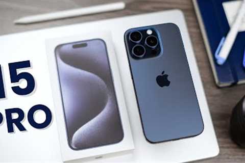iPhone 15 Pro (Blue Titanium) UNBOXING [feat. Storm Blue Apple Silicone Case & 5:00 am..