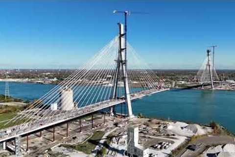 DJI Mini 4 Pro Footage | Gordie Howe Bridge Site Southwest Detroit
