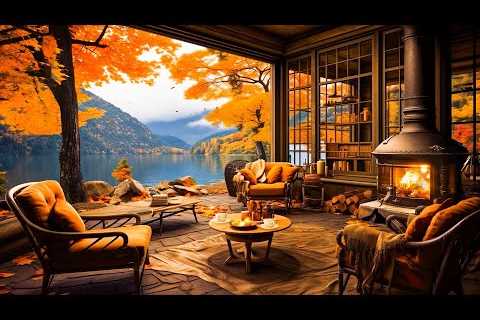 Smooth Jazz Relaxing Music in Cozy Coffee Shop Ambience ☕🍂 Warm Jazz Music for Work, Study, Focus