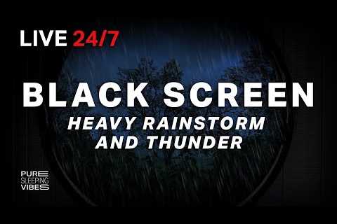 🔴 Powerful Rain and Thunder Sounds for Sleeping | Black Screen Rainstorm - Sleep Sounds