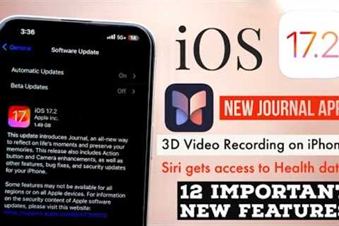 iOS 17.2 is Official Released | New Journal App | 3D Video Recording in iPhone''s in Telugu By PJ
