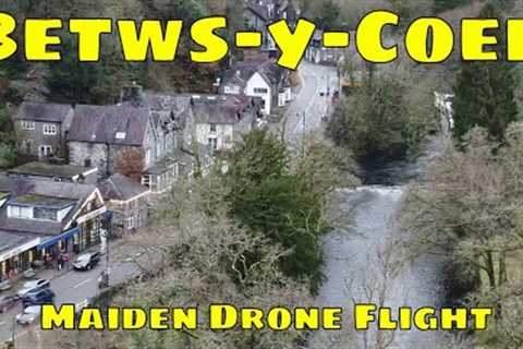 First Flight: Drone Practice Soaring Above Betws-y-coed In North Wales