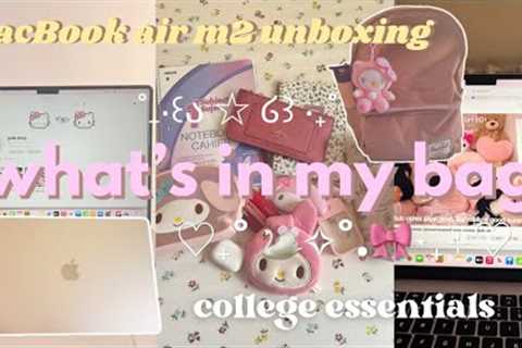 Life lately: MacBook Air M2 unboxing + what’s in my bag🎀🖇️💻📔