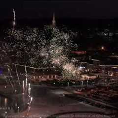 Drone Aerial Video Views Stillwater Winterfest Fireworks February 2024