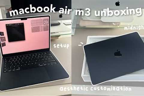MacBook Air M3 Unboxing | setup, widgets, aesthetic customization
