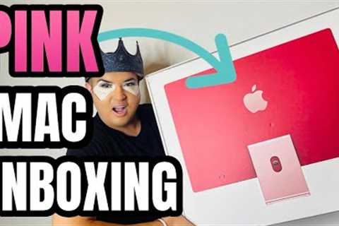 NEW PINK IMAC APPLE COMPUTER UNBOXING & REVIEW