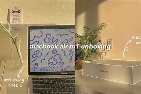 ✨🌱 macbook air m1 (space gray) unboxing | accessories + case decoration 💻