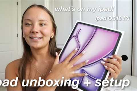 IPAD UNBOXING + SETUP! - what’s on my ipad 2024 💜