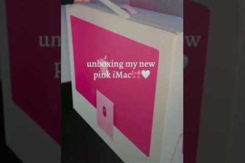 Unboxing my new pink iMac 🩷#imac #pink #unboxing #unboxingvideo #shorts