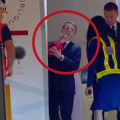 French President Emmanuel Macron''s Wife Caught Shoving Him in Face