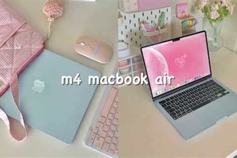 sky blue m4 macbook air unboxing! ❄️ ︱accessories & setup︱