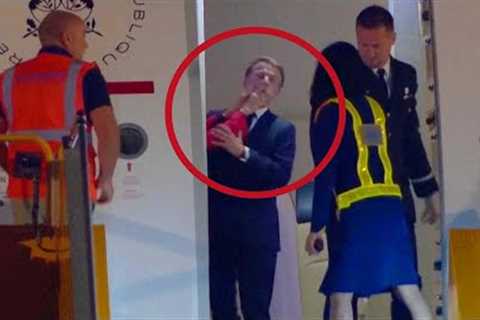 French President Emmanuel Macron''s Wife Caught Shoving Him in Face
