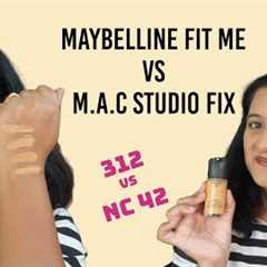 Maybelline Fit Me 312 vs MAC Studio Fix NC42 | Shade Match Comparison on Indian Skin