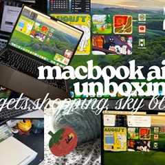🍎macbook air m4 sky blue unboxing 💻 | unboxing, widgets, tutorial! :)